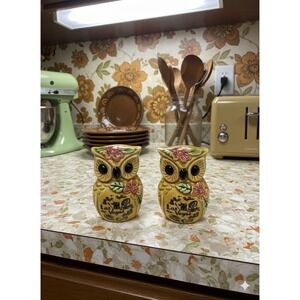 Vintage Owl Anthropomorphic Salt and Pepper Shakers 1970s Las Vegas